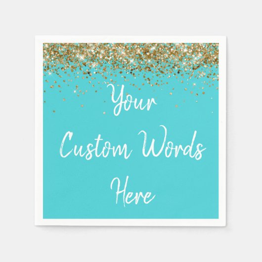 Gepersonaliseerd Turquoise verjaardagsfeestje Jubi Servet (Voorkant)