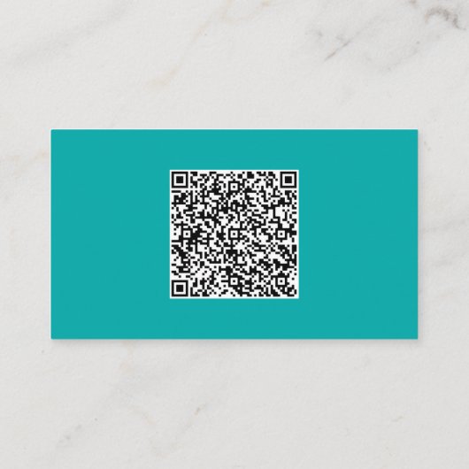 Gepersonaliseerd Turquoise Visitekaartje met QR Co (Achterkant)