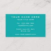 Gepersonaliseerd Turquoise Visitekaartje met QR Co (Voorkant)