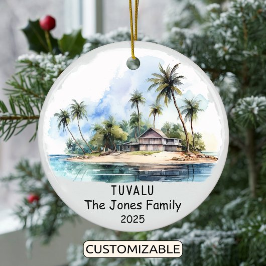 Gepersonaliseerd Tuvalu Ornament, Oceanië Keramisch Ornament