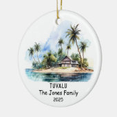 Gepersonaliseerd Tuvalu Ornament, Oceanië Keramisch Ornament (Links)