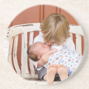 Gepersonaliseerd twee gesteunde Foto Gepersonalise Zandsteen Onderzetter