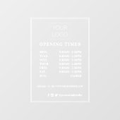 Gepersonaliseerd twee Lijsten openingstijden voor  Raamsticker (Vel)