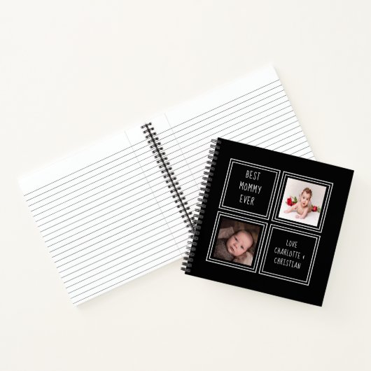 Gepersonaliseerd Twee Malplaatje van de Foto Één v Notitieboek (Binnen)