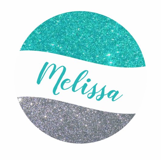 Gepersonaliseerd twee toon glitter magnet fotobeeldje magneet (Voorkant)