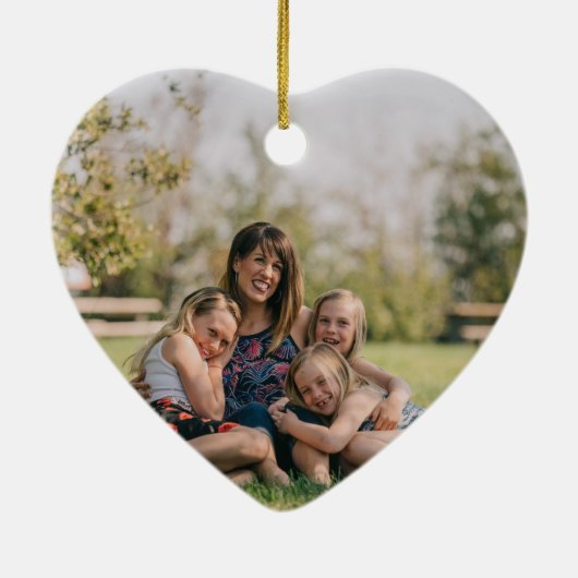 Gepersonaliseerd tweezijdige foto keramisch ornament (Achterkant)