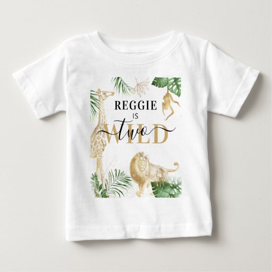 Gepersonaliseerd 'Two Wild' Oerwoud/Safari Baby T- (Voorkant)