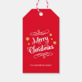 Gepersonaliseerd typografie van "Merry Christmas" Cadeaulabel (Voorkant)