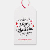 Gepersonaliseerd typografie van "Merry Christmas" Cadeaulabel (Voorkant)