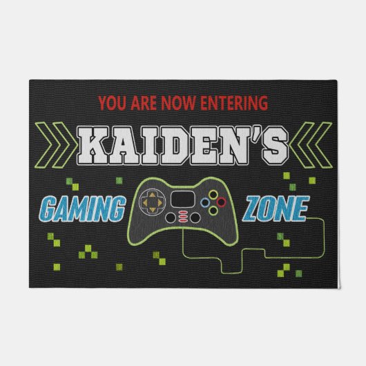 Gepersonaliseerd U betreedt nu Gaming Zone Deurmat (Voorkant)