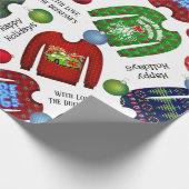 Gepersonaliseerd Ugly kerstkeuter Cadeaupapier (Hoek)