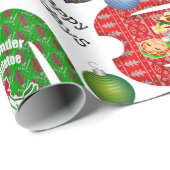 Gepersonaliseerd Ugly kerstkeuter Cadeaupapier (Rol Hoek)