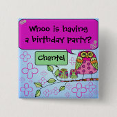 Gepersonaliseerd uil Button (Voorkant)