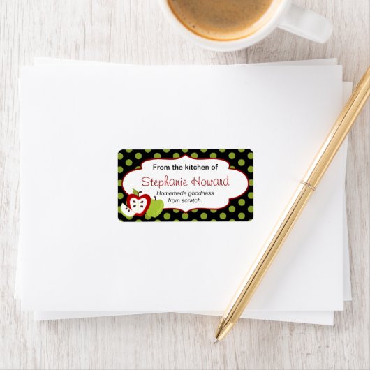 Gepersonaliseerd uit de keuken met appels etiket (Insitu)