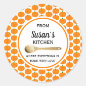 Gepersonaliseerd uit de keuken van de Herfst Ronde Sticker (Voorkant)