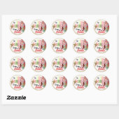Gepersonaliseerd uit Santa hot roze glitter kerst Ronde Sticker (Vel)
