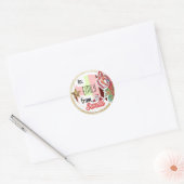 Gepersonaliseerd uit Santa hot roze glitter kerst Ronde Sticker (Envelop)