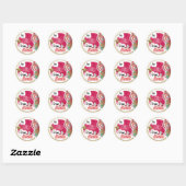 Gepersonaliseerd uit Santa hot roze glitter kerst Ronde Sticker (Vel)