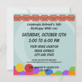 Gepersonaliseerd uitnodiging Arcade Birthday Party (Achterkant)