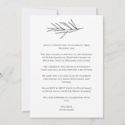 Gepersonaliseerd uitnodiging tot het uitzenden van (Achterkant)