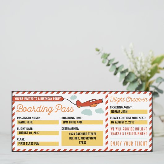 Gepersonaliseerd uitnodiging tot inscheping in een (Staand voorkant)