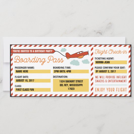 Gepersonaliseerd uitnodiging tot inscheping in een (Voorkant)