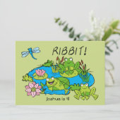 Gepersonaliseerd uitnodiging van Frog Pond Birthda (Staand voorkant)