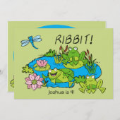 Gepersonaliseerd uitnodiging van Frog Pond Birthda (Voorkant / Achterkant)