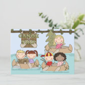 Gepersonaliseerd uitnodiging voor kanoe Trip Birth (Staand voorkant)