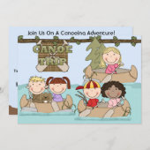 Gepersonaliseerd uitnodiging voor kanoe Trip Birth (Voorkant / Achterkant)