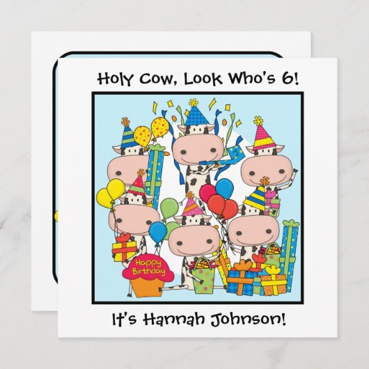 Gepersonaliseerd uitnodigingen van de Heilige Kow (Voorkant / Achterkant)