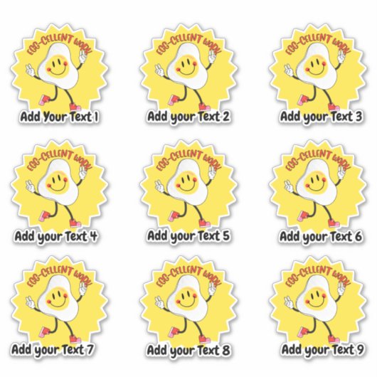 Gepersonaliseerd Uitstekend Voedsel Leraar Belonin Sticker (Voorkant)