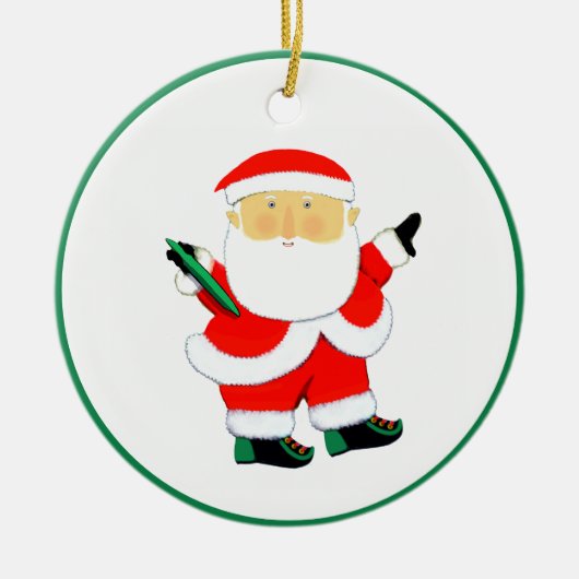 gepersonaliseerd ultimate frisbee keramisch ornament (Voorkant)