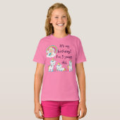 Gepersonaliseerd Unicorn Birthday Party Shirt (Voorkant volledig)