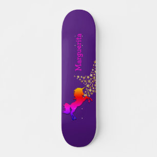 Gepersonaliseerd UNICORN Starry Paars Persoonlijk Skateboard