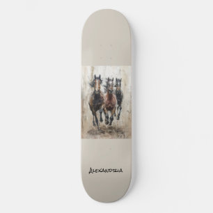Gepersonaliseerd uniek Paard Design Skateboard