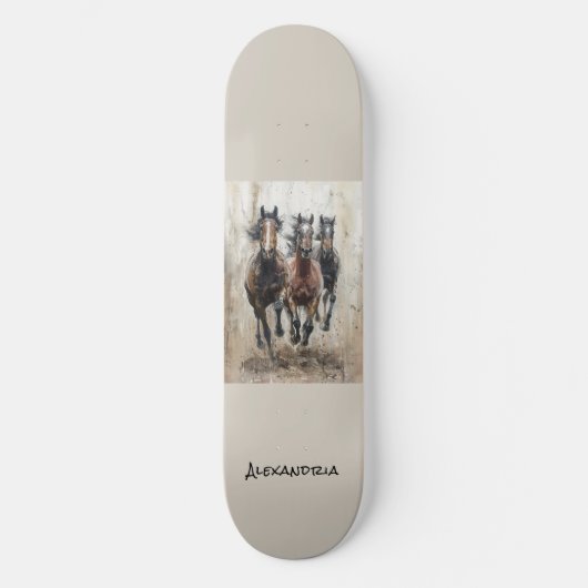 Gepersonaliseerd uniek Paard Design Skateboard (Voorkant)