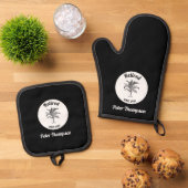 Gepersonaliseerd uniek pensioencadeau ovenwant & pannenlap set (Top down)