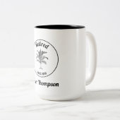 Gepersonaliseerd uniek pensioencadeau tweekleurige koffiemok (Voorkant rechts)