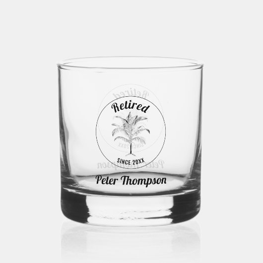 Gepersonaliseerd uniek pensioencadeau whisky glas (Voorkant)