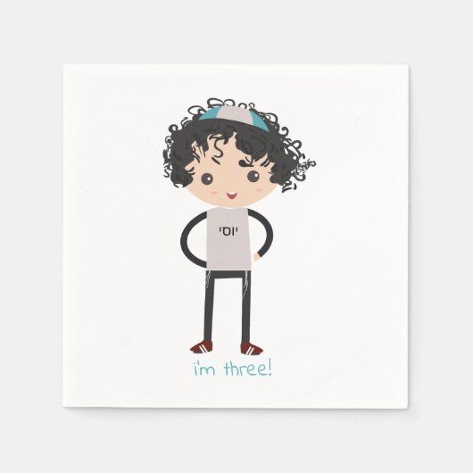 Gepersonaliseerd Upsherin Napkin Servet (Voorkant)