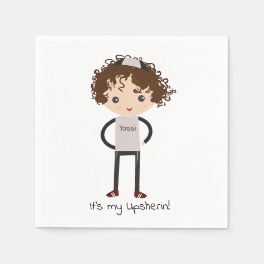 Gepersonaliseerd Upsherin Napkin Servet (Voorkant)