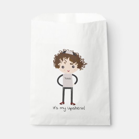 Gepersonaliseerd Upsherin Party Favor Bag Bedankzakje (Voorkant)