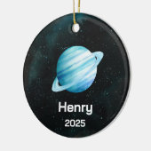 Gepersonaliseerd Uranus Ornament, zonnestelsel, pl Keramisch Ornament (Links)