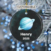 Gepersonaliseerd Uranus Ornament, zonnestelsel, pl Keramisch Ornament