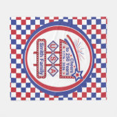 Gepersonaliseerd USA 250 – Patriottische Retro Mar Fleece Deken (Voorkant (Horizontaal))