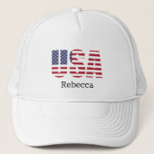 Gepersonaliseerd USA Patriottische Breezy Zomer Pe Trucker Pet (Voorkant)