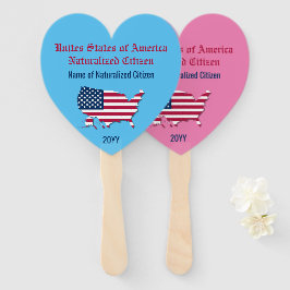 Gepersonaliseerd USA Vlaggenkaart Amerikaans staat Handwaaier