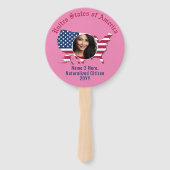 Gepersonaliseerd USA Vlaggenkaart Amerikaanse burg Handwaaier (Achterkant)