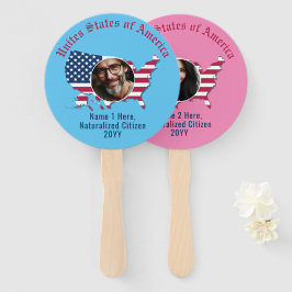 Gepersonaliseerd USA Vlaggenkaart Amerikaanse burg Handwaaier